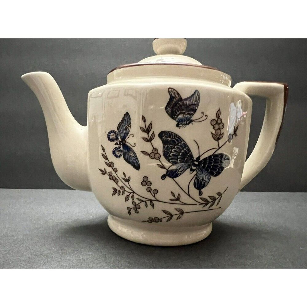 Vintage Ceramic Butterfly Teapot Made in Taiwan